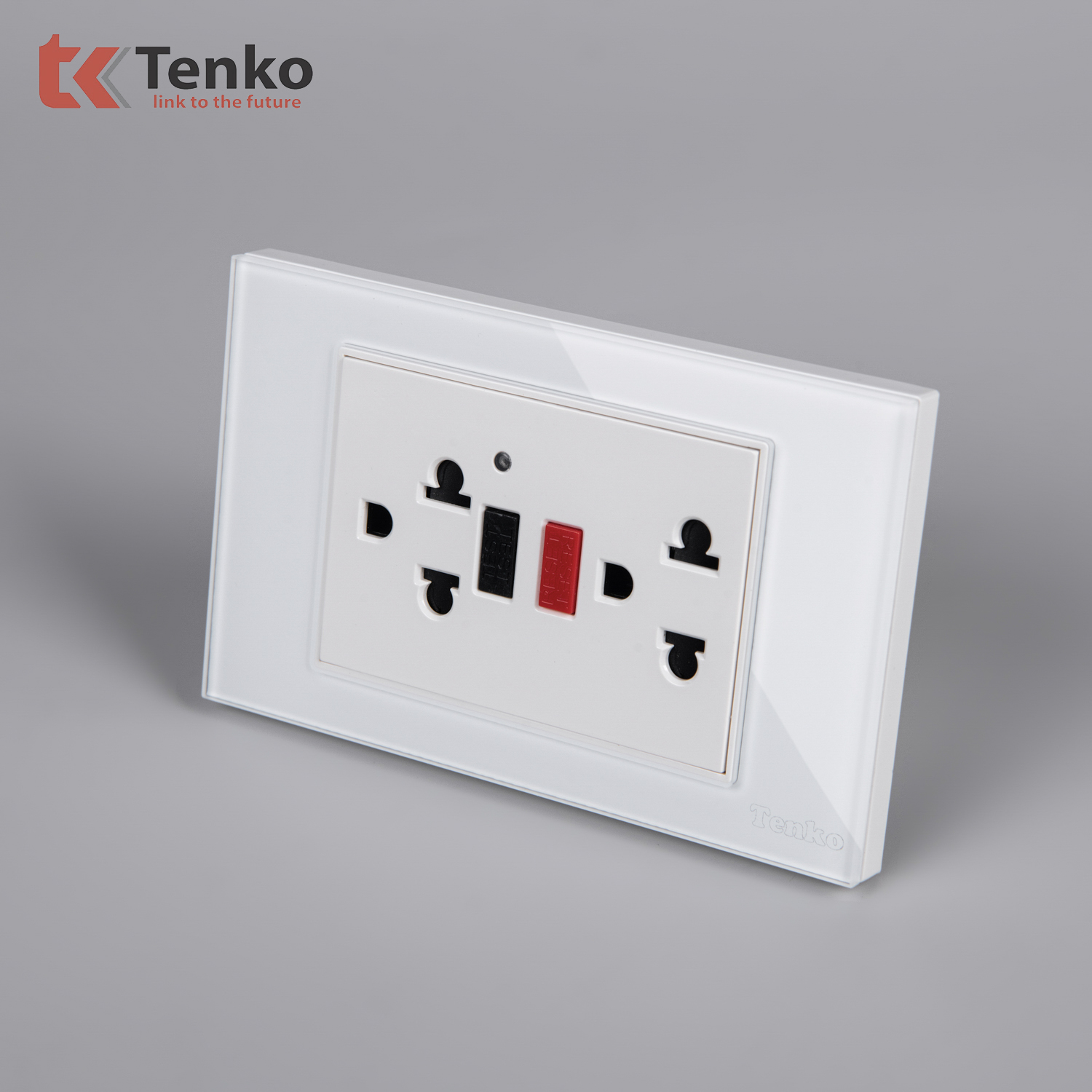 Ổ Cắm Chống Chập Mặt Kính Cường LựcTK-C18-19 Trắng